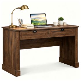 Farmhouse Computer Desk with 2 PullOut Drawers, 48 Sturdy Engineered Wood Writing Workstation