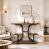 42.5" Narrow Console Table, 3-Tier Modern Entryway Table with Open Storage Shelves, Rustic Brown Finish