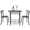 Ban on AM Sales1 Table 2 Chairs Dining Table Set, Oval MDF Tabletop, Black Metal Frame, KD Knock Down Modern Dining Furniture