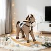 Back and Forth Rocking Horse with Sound Effects, Ride On Horse Toy for 12-36 Months Toddlers, Dark Brown