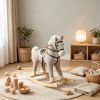 Back and Forth Rocking Horse with Sound Effects, Ride On Horse Toy for 12-36 Months Toddlers, Gray