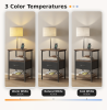 Nightstand with Lamp and Charging Station, End Table with 2 AC Outlets, USB and Type-C Ports, Fabric Drawer, 3 Color Temperature Bulb Included