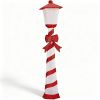 5FT Red & White Lighthouse with 110 Warm White LEDs, Fabric-Covered Christmas Light Decor, US Plug