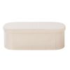 Oval Storage Ottoman Bench, Foldable Teddy Fleece End of Bed Bench, Folding Upholstered Bed Ottoman Chest with Large Storage Space, Supports 660 lbs