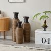 Hand-Woven PVC Rattan Vases, Set of 3 Decorative Floor Vases
