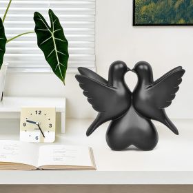 Black Bird Statue Home Decor-Small Animal Figurine,Minimalist Black Bird Sculpture Dark Decor Ornaments for Living Room,Office,Bedroom,Desk,Bookshelf