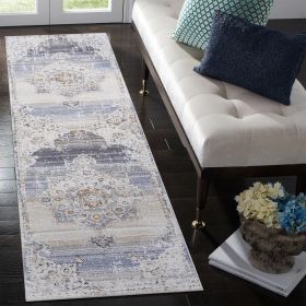 LOOM & LUXE Collection 2X8 Cream/Gold /Medallion Non-Shedding Living Room Bedroom Dining Home Office Stylish and Stain Resistant Area Rug