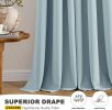 Slate Blue Blackout Curtains for Bedroom Living Room 63 Inches Long 2 Panels