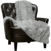 Premium Wolf Faux Long Fur Throw Blanket - Soft, Fuzzy Throw Blanket - for Bed or Couch - 50" x 65" - Frost Tip Black