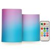Gradient Blue 2 PCs LED Flickering Flameless Candles with Remote Timer Battery Operated Candle