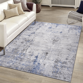 MARFI Collection 120*93 inch inch inch Silver / Blue / Abstract Area Rug