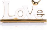 Love Sign Decoration,White and Gold Love Signs for Home Decor Statue,Modern Bird Sculpture Personalized Love Decor