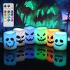 Halloween Flameless Votive Candles Color Changing with Remote Timer, Battery Operated LED Tealight Candles for Halloween Home Decoration Gifts(6 Pack