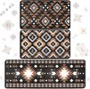 3 Pcs Aztec Western Kitchen Rugs and Mats Set Boho Farmhouse Non Slip Rug Geometric Waterproof Floor Mat Aztec Western Decor for Kitchen Home Entryway