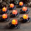 Dazzle Bright 12 Pack Halloween Spider Tea Lights Candles, Battery Operated LED Flameless Spider Candles Holder Lights