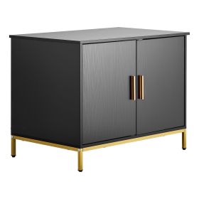 Cat Litter Box Enclosure Furniture, 27.6 in Hidden Litter Box Cabinet with Metal Legs & Handle, Modern Style Cat Washroom House End Table