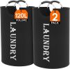 120L 2-Pack Large Laundry Basket, Collapsible Laundry Hamper with Aluminum Handles