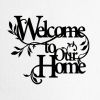 CIFbuyâ„¢ Iron "Welcome to Our Home" Floral Wall Art, Cozy Style Wall Hanging, Entryway Home Decor (TikTok, Temu: Self-pickup available)