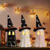 Halloween Decor Indoor, Set of 3 Ceramic Ghosts with Witch Hats, Cute Spooky Ghost Figurines for Mantel, Shelf & Tabletop Decor, Halloween Decorations