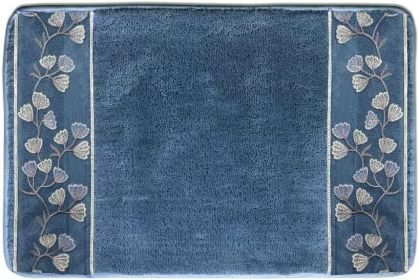 Capri Bathroom Rug Luxury Bath Rug Washable Beautiful Shower Mat Unique Design Stylish Non Slip Shower Mat Royal Blue Bath Rug Bath Shower Tub Decor