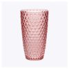 Diamond Cut Acrylic Glasses Drinking Set of 4 (19oz), Plastic Drinking Glasses, BPA Free Cocktail Glasses, Drinkware Set, Drinking Water Glasses
