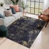 MAVAL Black Washable Rug 108*72 inch Area Rug Black+Gold