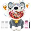 Bubble machine portable bubble machine for boys and girls; 1000+ bubbles per minute; music and light dog-shaped automatic bubble machine toy suitable