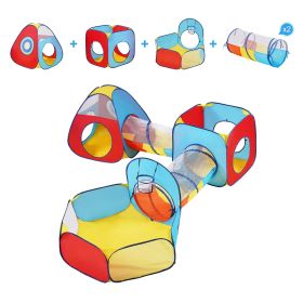 5 in 1 Kids Play Tent with Tunnel, Basketball Hoop for Boys, Girls, Babies and Toddlers