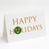 Fox Terrier - Toy - Dog Face Happy Holidays Christmas Greeting Cards Pack of 8 Blank Cards with Envelopes Whimsical A7 Size 5x7 Blank Note Cards