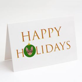 Fox Terrier - Toy - Dog Face Happy Holidays Christmas Greeting Cards Pack of 8 Blank Cards with Envelopes Whimsical A7 Size 5x7 Blank Note Cards