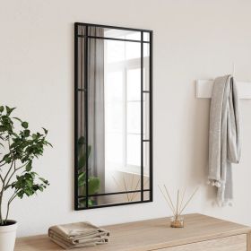 Wall Mirror Black 15.7"x31.5" Rectangle Iron