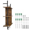 Industrial Pipe Shelf, 3 Tier 41.5x9.84in, Wall-Mount Floating Rustic Wood Shelves Bracket Display Bookshelf