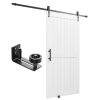 Sliding Barn Door, 42 x 84 inch, High-Strength MDF Panel, Barn Door with Hardware Kit, Water-Proof PVC Surface, Easy to Install, H-Frame