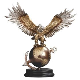13"H Eagle on Globe Figurine Home Decor Gift