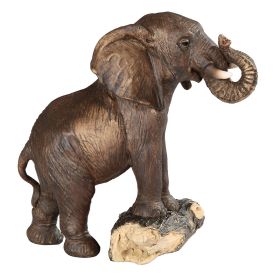5.5"H Elephant on Tree Trunk Figurine Home Decor Gift