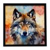 Wolves Wolf Framed Metal Print Bathroom, Kitchen, Office, Home Decor Wall Art Ready to Hang, Square, 8X8