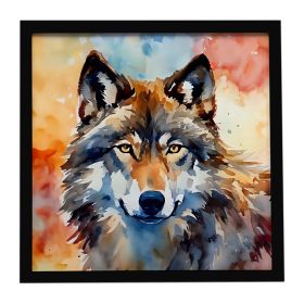 Wolves Wolf Framed Metal Print Bathroom, Kitchen, Office, Home Decor Wall Art Ready to Hang, Square, 8X8