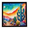 Cactus in Color Framed Metal Print Bathroom, Kitchen, Office, Home Decor Wall Art Ready to Hang, Square, 8X8