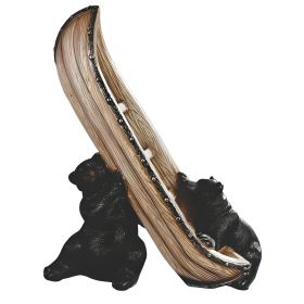 9.5"H 2 Bear with Canoe Figurine Home Decor Gift