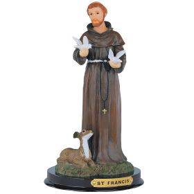 9"H Saint Francis with Deer and Doves Holy Figurine Home Decor Gift