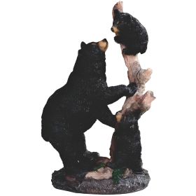 10.25"H Black Bear with Cubs Climbing on Tree Bear Family Figurine Home Decor Gift