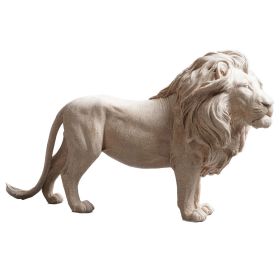 14"W Sandstone Lion Standing Figurine Home Decor Gift