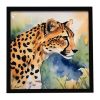 Cheetah Framed Metal Print Bathroom, Kitchen, Office, Home Decor Wall Art Ready to Hang, Square, 8X8