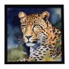 Leopard Framed Metal Print Bathroom, Kitchen, Office, Home Decor Wall Art Ready to Hang, Square, 8X8