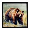 Grizzly Bear Framed Metal Print Bathroom, Kitchen, Office, Home Decor Wall Art Ready to Hang, Square, 8X8