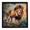 Lion Framed Metal Print Bathroom, Kitchen, Office, Home Decor Wall Art Ready to Hang, Square, 8X8