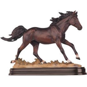 6.25"H Dark Brown Galloping Horse Figurine Home Decor Gift