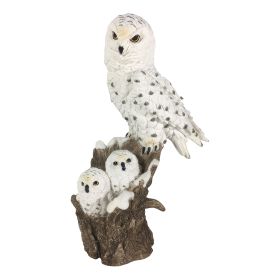 11.5"H Snow Owl with Babies Figurine Home Decor Gift