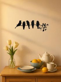 CIFbuy 1PC Fashionable Metal Bird Wall Art - Bird on the Branch Wall Ornament. The Leaves with Birds Sculpture Wall Decor Is a Fashion - forward Metal