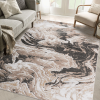 LOOM & LUXE Collection 5X7 L.Brown /Abstract Non-Shedding Living Room Bedroom Dining Home Office Stylish and Stain Resistant Area Rug